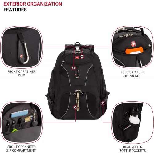  Swiss Gear SA1923 Black TSA Friendly ScanSmart Laptop Backpack - Fits Most 15 Inch Laptops and Tablets