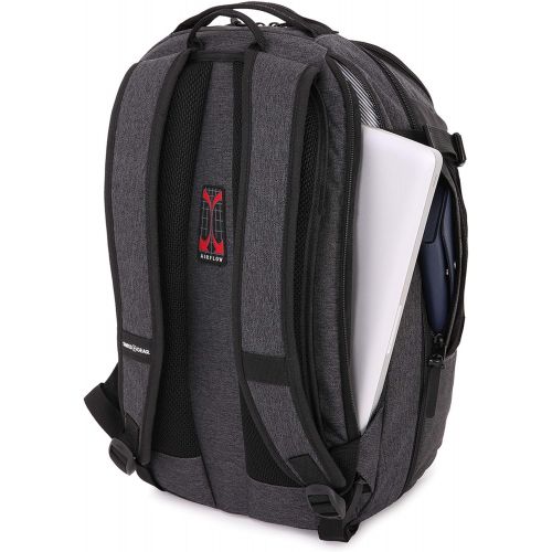  SWISSGEAR Getaway Weekend Padded Premium Hybrid Laptop Backpack | Travel, Work, School | Mens and Womens - Heather Gray