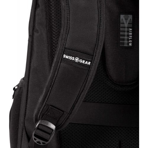  SWISSGEAR Large Padded 15-inch Laptop Backpack | Work, School, Commute | Mens and Womens - Black