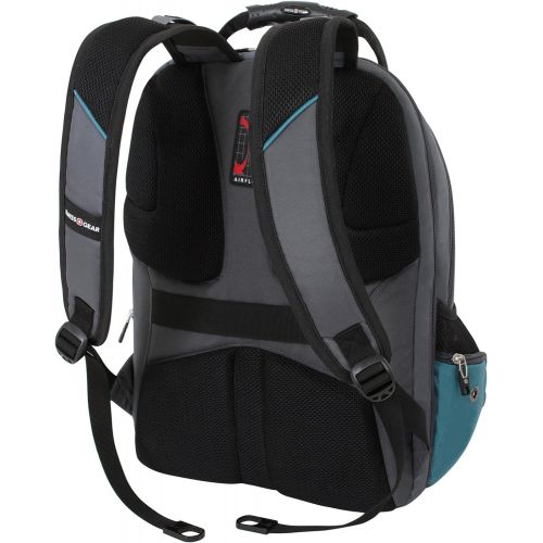  Swiss Gear SA6799 Gray with Teal TSA Friendly ScanSmart Laptop Backpack - Fits Most 15 Inch Laptops and Tablets