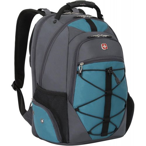  Swiss Gear SA6799 Gray with Teal TSA Friendly ScanSmart Laptop Backpack - Fits Most 15 Inch Laptops and Tablets