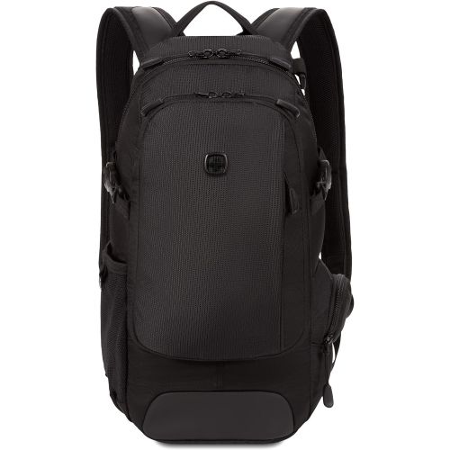  SwissGear Small/Compact Organizer Backpack - Narrow Profile Daypack (Black)