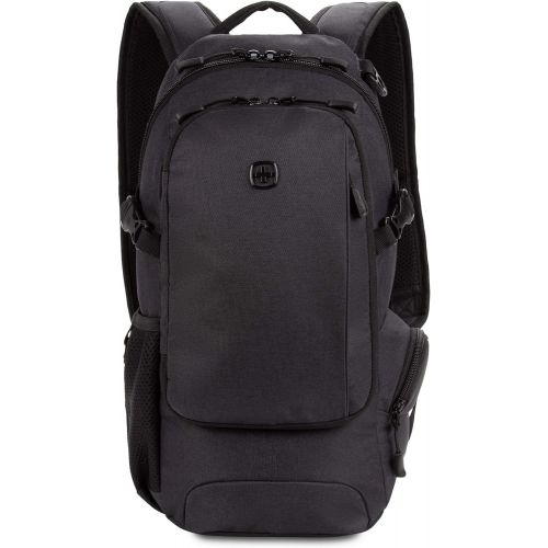  SWISSGEAR Small/Compact Organizer Backpack - Narrow Profile Daypack (Dark Grey)