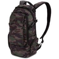 SwissGear Small/Compact Organizer Backpack - Narrow Profile Daypack (Camo/Green)