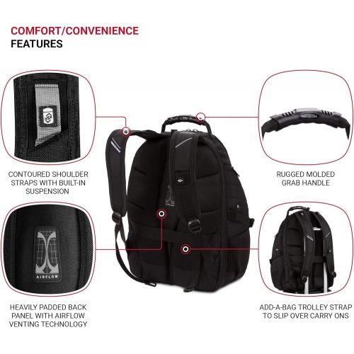  [아마존베스트]SWISSGEAR 1900 ScanSmart Laptop Backpack- Black/Black