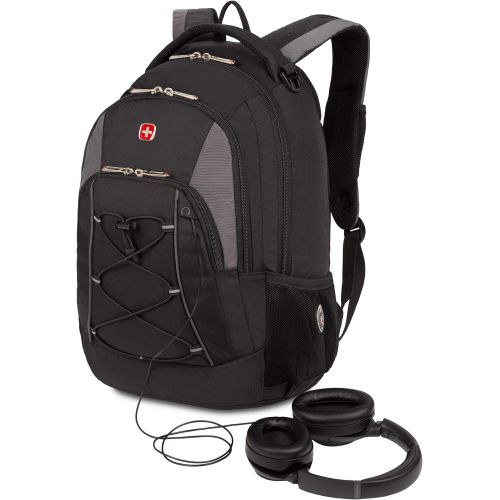  [아마존베스트]SwissGear Bungee Backpack, Black/Grey, One Size