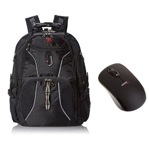  SwissGear ScanSmart Laptop Computer Backpack SA1923 (Black) Fits Most 15 Inch Laptops and AmazonBasics Wireless Mouse with Nano Receiver Set