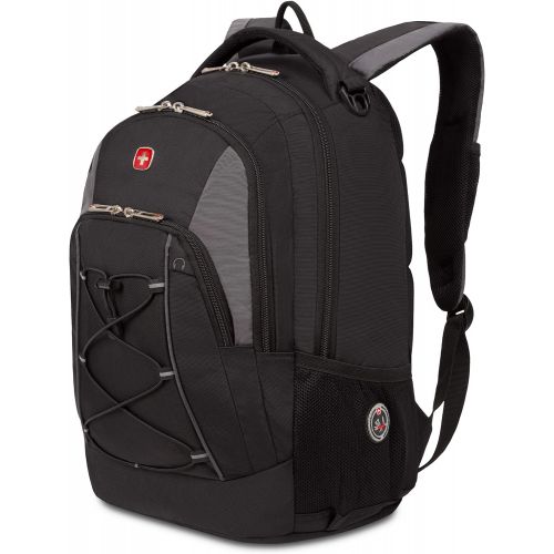  Swiss Gear SwissGear Travel Gear Bungee Backpack (BlackGrey) - Dimensions 17.5 x 11.5 x 7.5 inches