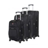 Swissgear SWISSGEAR 6283 Amazon Exclusive 3pc Spinner Luggage Set with Dopp Kit Bundle Black
