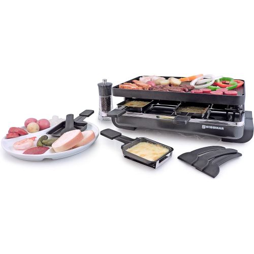  [아마존베스트]Swissmar Classic 8 Person Anthracite Raclette with Cast Aluminum Grill Plate