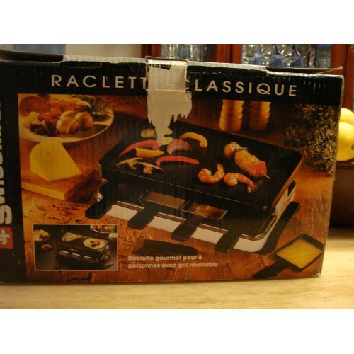  Swissmar KF-77041 Gourmet 8-Person Raclette Grill, Black with Mini Tool Box (fs)