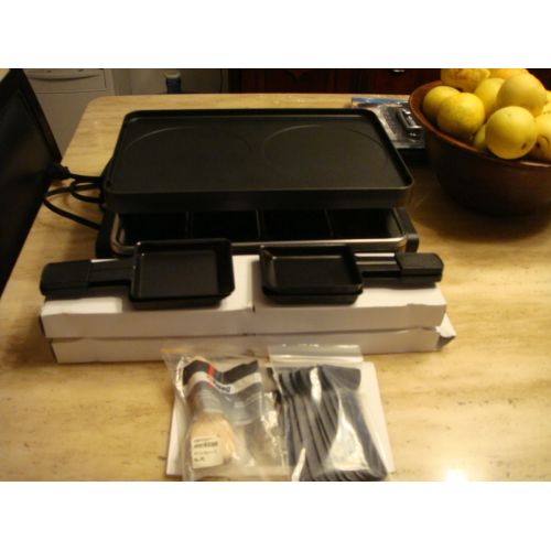  Prathai Classic 8-Person Black Raclette Grill