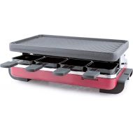 Swissmar KF-77041 Classic 8-Person Raclette with Reversible Cast Aluminum Non-Stick Grill PlateCrepe Top, Black