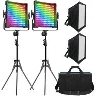 [아마존베스트]Switti RGB LED Video Light, 50W Full Color Photography Video Lighting Kit, 552 pcs LEDs/CRI 97, 2600K-10000K/Brightness 0-100%/0-360 Adjustable Colors/9 Kinds of The Scene Lights