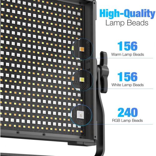  [아마존베스트]Switti RGB LED Video Light, 50W Full Color Photography Video Lighting Kit, 552 pcs LEDs/CRI 97, 2600K-10000K/Brightness 0-100%/0-360 Adjustable Colors/9 Kinds of The Scene Lights