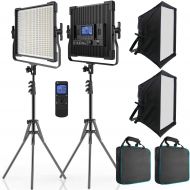 [아마존베스트]Switti 2-Packs 600 LED Video Light, Dimmable Bi-Color 3000K-8000K CRI96+ Panel Light, Photography Lighting Kit with Light Stand and Softbox for Portrait Shooting Video Recording