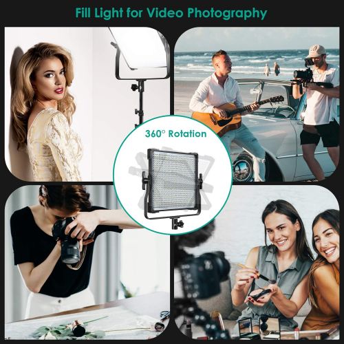  [아마존베스트]Switti 2-Packs 600 LED Video Light, Dimmable Bi-Color 3000K-8000K CRI96+ Panel Light, Photography Lighting Kit with Light Stand and Softbox for Portrait Shooting Video Recording