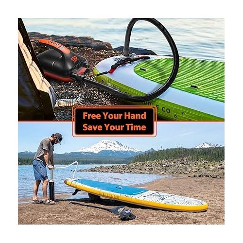  Swonder 20PSI High Pressure Digital Electric Air Pump for Stand Up Paddle Board | Kayak | Tent, SUP Inflator with Intelligent Dual Stage & Auto-Off, Two Colors