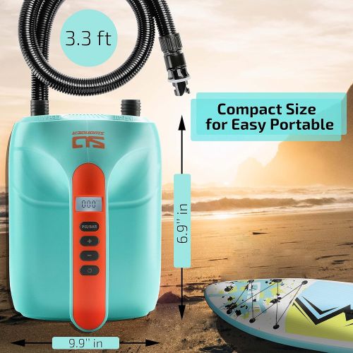  Swonder 20PSI High Pressure Digital Electric Air Pump for Stand Up Paddle Board Kayak Tent, SUP Inflator with Intelligent Dual Stage & Auto-Off, Two Colors