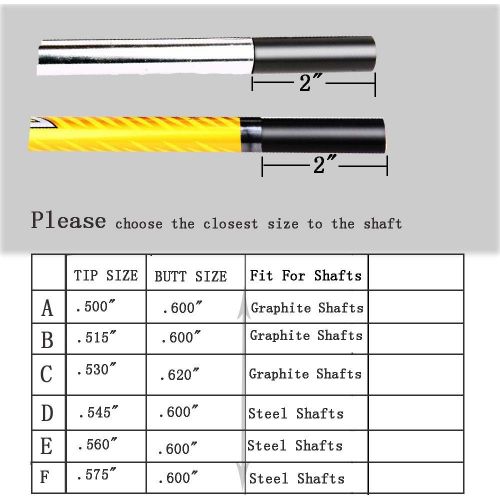  Sword &Shield sports Golf Builder 10Pcs Steel or Graphite Golf Shaft Extension Golf Shaft Extender Six Size