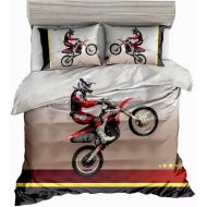 SxinHome Motocross Racer Bedding Set for Teen Boys, Duvet Cover Set,3pcs 1 Duvet Cover 2 Pillowcases(no Comforter inside), Queen Size