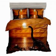 SxinHome 3D Tanystropheus Dinosaur Bedding Set for Teen Boys, Duvet Cover Set,2pcs 1 Duvet Cover 1 Pillowcase(no Comforter Inside), Twin