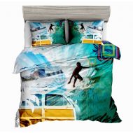 SxinHome Surfing Bedding Set for Teen Boys, Duvet Cover Set,3pcs 1 Duvet Cover 2 Pillowcases(no Comforter inside), Twin Size