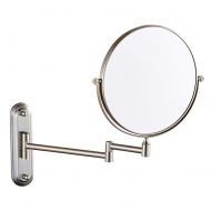 Sxwz Bathroom Copper Makeup Mirror Fold Creative Beauty 6/8 Inch Double Sided,Nickel,6IN3X