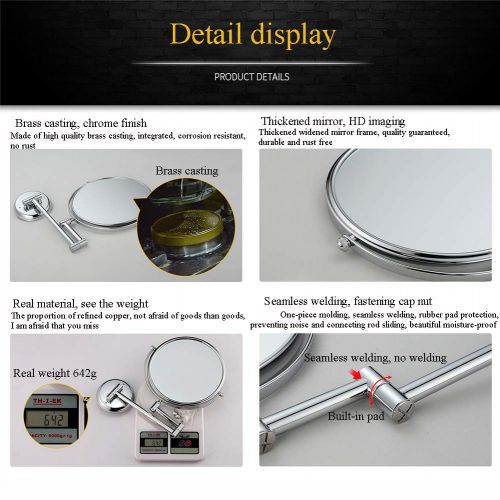  Sxwz Makeup Mirror Bathroom Mirror Folding 10x Magnifier Metal Beauty,Gold,8inPunch7x