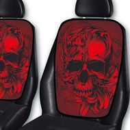 Syaraku&GENESIS Japan 2pcs Skull Car Seat Covers Back Portion Car Seat Protector Universal Fit Automotive Japan Quality Fast and Furious Lightning Car Styling 40