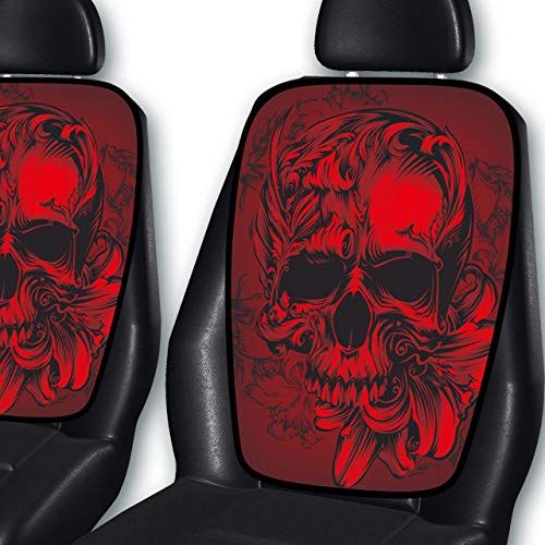  Syaraku&GENESIS Japan 2pcs Skull Car Seat Covers Back Portion Car Seat Protector Universal Fit Automotive Japan Quality Fast and Furious Lightning Car Styling 40