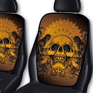 Syaraku&GENESIS Japan 2pcs Skull Car Seat Covers Back Portion Car Seat Protector Universal Fit Automotive Japan Quality Fast and Furious Lightning Car Styling 38