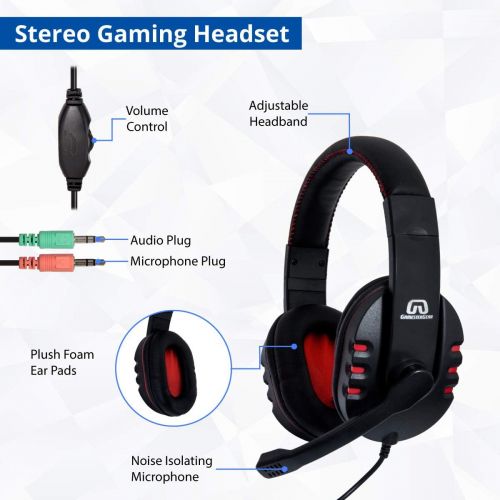  Syba RGB PC Gaming Accessories Combo Kit - USB Spill Proof Keyboard ? Wired Gaming Mouse 3 Button Optical Mouse - Stereo Gaming Headset Dual 3.5mm Jack SY-KIT53005