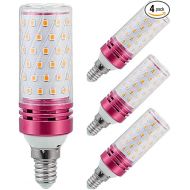 E12 LED Bulbs, 12W LED Light Bulbs Equivalent 100W, 3000K Sunset Color Warm Light, AC 110-220V, E12 Light Bulbs (4 Pack)