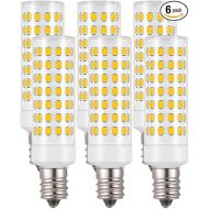 E12 LED Light Bulbs, 10W LED Candelabra Bulbs 80W Equivalent, 3000K Sunset Color Warm Light, AC 110V-220V Light Bulbs for Home Garage Warehouse Indoor LED Corn Bulbs Pack of 6