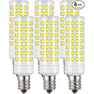 E12 LED Light Bulbs, 10W LED Candelabra Bulbs 80W Equivalent, 6000K Daylight White, AC 110V-220V Light Bulbs for Home Garage Warehouse Indoor LED Corn Bulbs Pack of 6