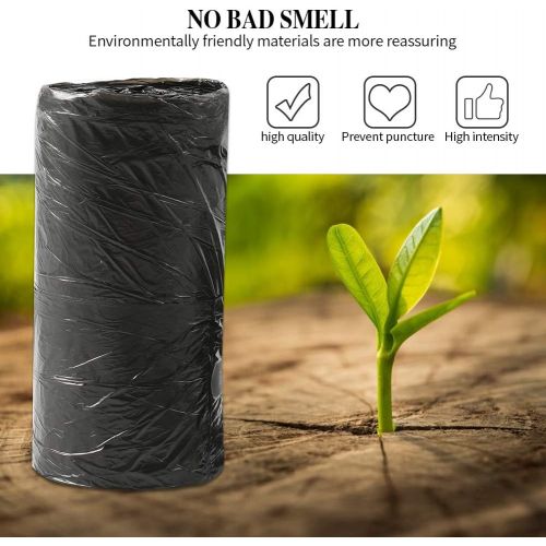  Syited Small Trash Bags Handles 4 Gallon,Black Portable plastic Rubbish Bags,Wastebasket Bags Small Garbage Bags for Office, Kitchen Bedroom Waste Bin 2 Rolls/100 Counts