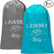 Sylfairy 2 Pack Extra Large Travel Laundry Bag, Dirty Clothes Organizer with Drawstring,Heavy Duty Travel Laundry Bags,Easy Fit a Laundry Hamper or Basket Travel Essentials