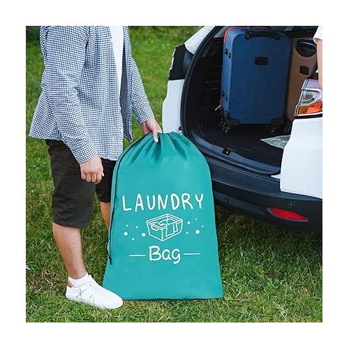  Sylfairy 2 Pack Extra Large Travel Laundry Bag, Dirty Clothes Organizer with Drawstring,Heavy Duty Travel Laundry Bags,Easy Fit a Laundry Hamper or Basket Travel Essentials