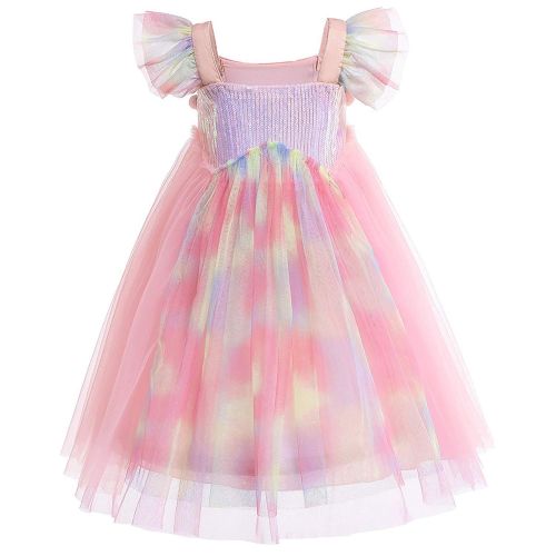  Sylfairy Tutu Dress for Girls, Toddler Kids Reversible Sequin Dresses Unicorn Costume Birthday Party Wedding Princess Outfits