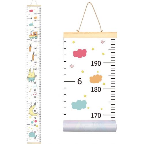  [아마존베스트]Sylfairy Growth Chart Wall Hanging, Kids Wall Ruler Removable Height Measure Chart for Boys Girls Growth Ruler from Baby to Adult for Childs Room Decoration 797.9（Aninmal A)