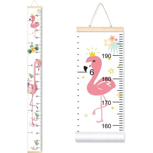  Sylfairy Growth Chart, Kids Wall Ruler Removable Height Measure Chart for Boys Girls Growth Ruler Unicorn Wall Room Decoration 797.9 (Flamingo)