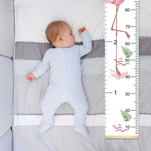  Sylfairy Growth Chart, Kids Wall Ruler Removable Height Measure Chart for Boys Girls Growth Ruler Unicorn Wall Room Decoration 797.9 (Flamingo)