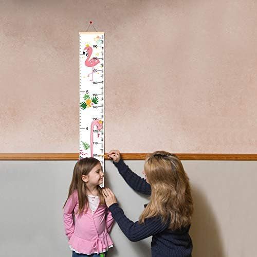  Sylfairy Growth Chart, Kids Wall Ruler Removable Height Measure Chart for Boys Girls Growth Ruler Unicorn Wall Room Decoration 797.9 (Flamingo)