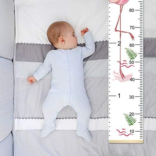  Sylfairy Growth Chart, Kids Wall Ruler Removable Height Measure Chart for Boys Girls Growth Ruler Unicorn Wall Room Decoration 797.9 (Flamingo)