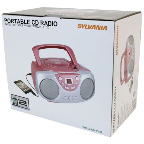  Sylvania SRCD243M Portable CD Boom Box with AM/FM Radio, Black