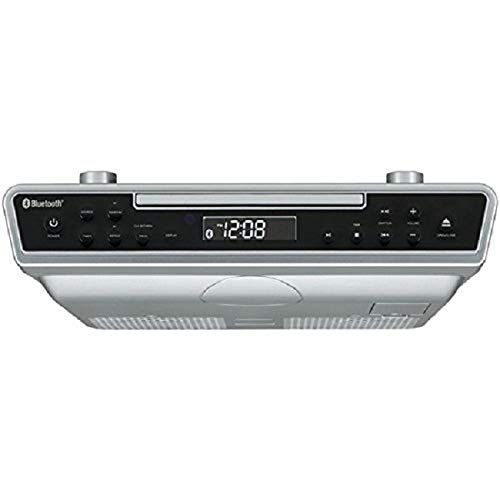  Sylvania SKCR2713 Under Counter CD Player with Radio and Bluetooth, Silver