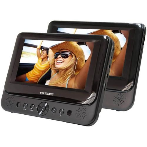  Sylvania SDVD7750 Dual 7-Inch Portable LCD DVD Player - Black (Renewed)
