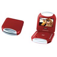 Sylvania 25.4cm 휴대용 DVD 플레이어, 통합 핸들과 USB/SD 카드 리더, 핑크), SDVD7049-RED