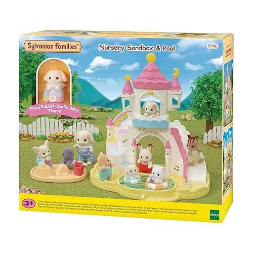  Sylvanian Families - 5746 Adventure Nursery Sandpit and Pool with Figure Dolls Play Set